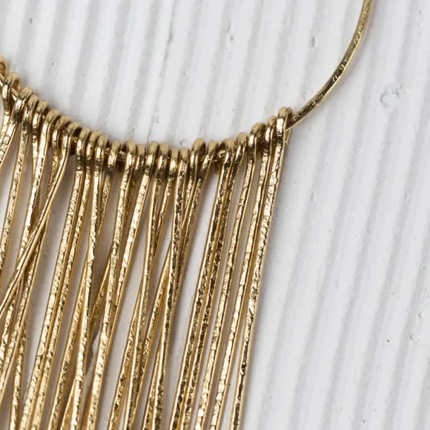 Jaya Brass Fringe Hoop Earrings