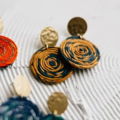 Jia Recycled Sari Dangle Earrings
