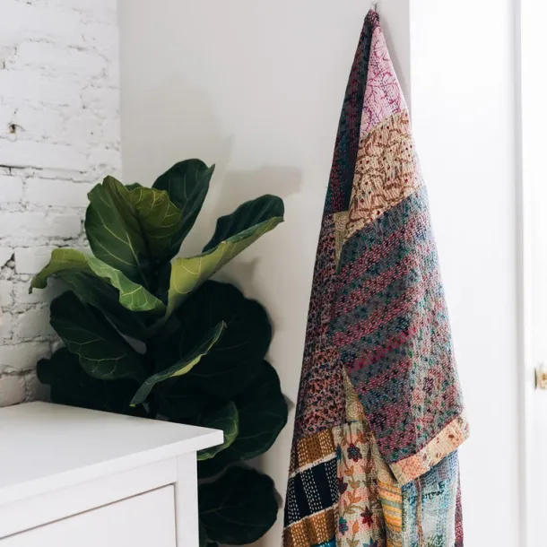 Kantha Stitch Sari Bathrobe