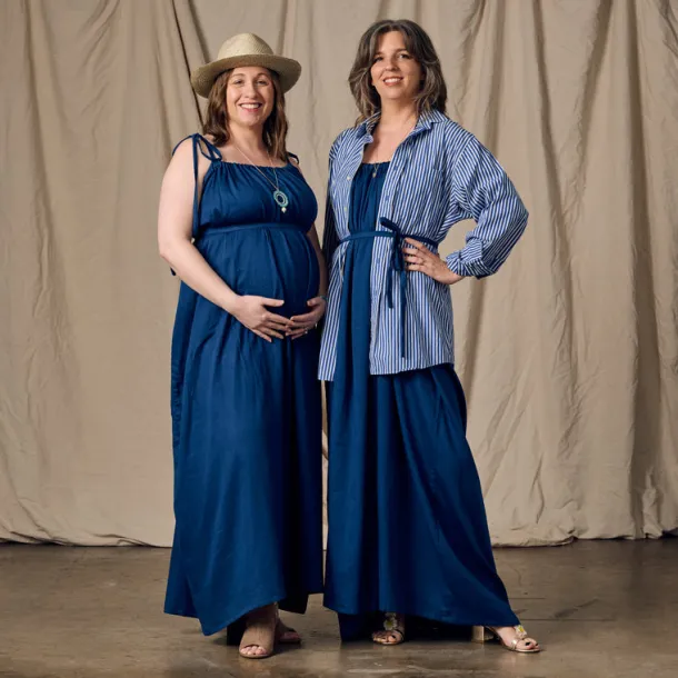 Kanya Blue Cotton Maxi Style Dress