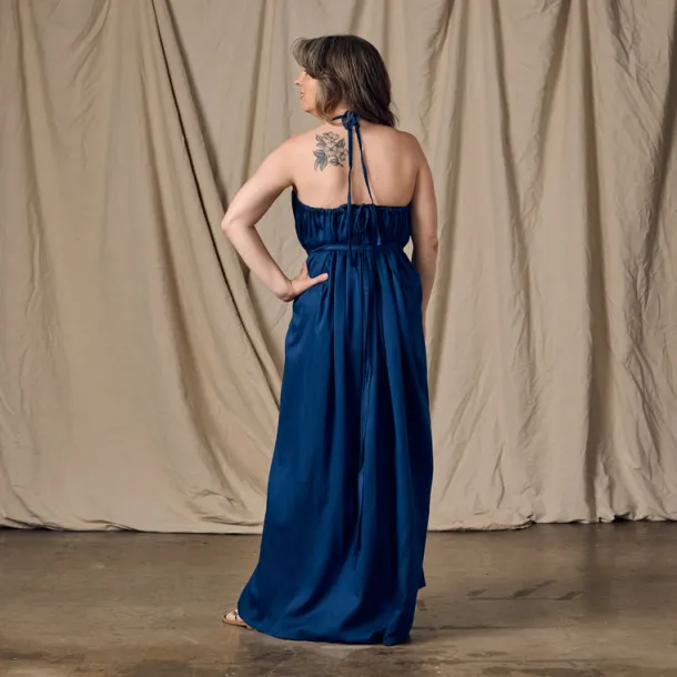 Kanya Blue Cotton Maxi Style Dress