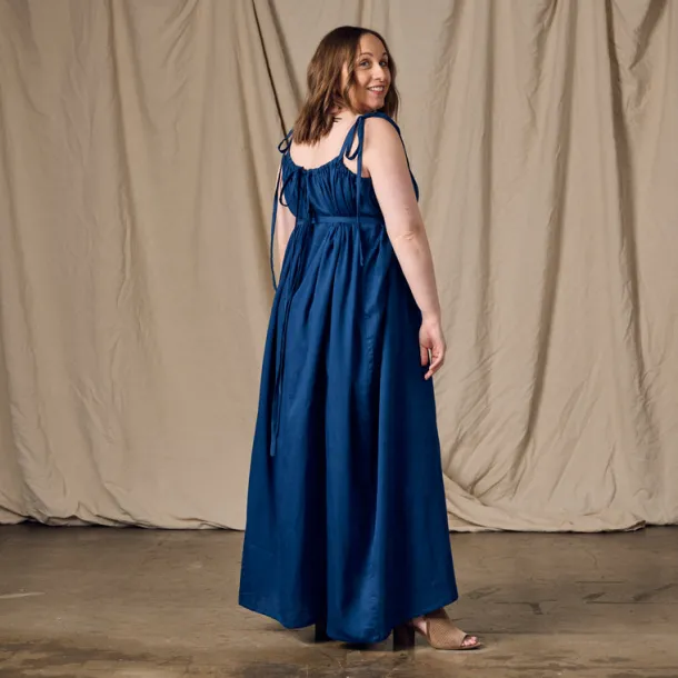 Kanya Blue Cotton Maxi Style Dress