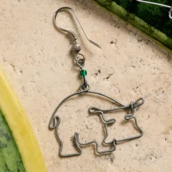 Kiboko Recycled Wire Hippo Dangle Earrings