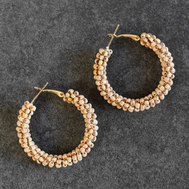 Kuteer Wood Bead Hoop Earrings