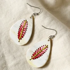 Lacay Stitched Drop Teardrop Earrings