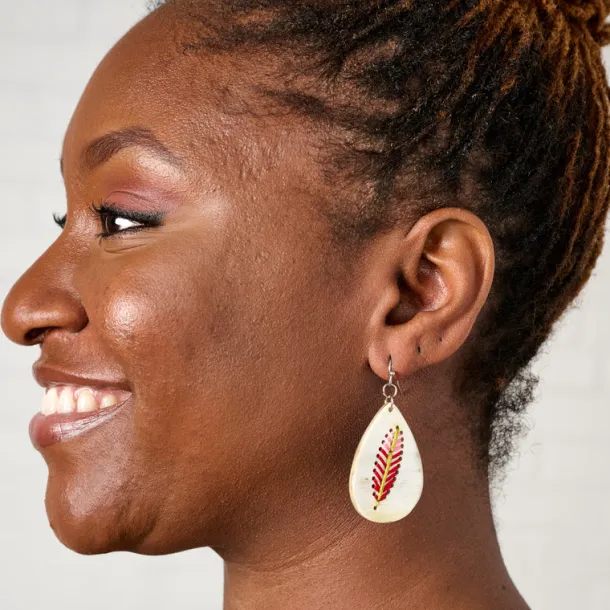 Lacay Stitched Drop Teardrop Earrings