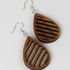Lakadee Wooden Teardrop Earrings