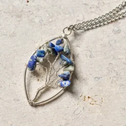 Lapis Tree Pendant Necklace