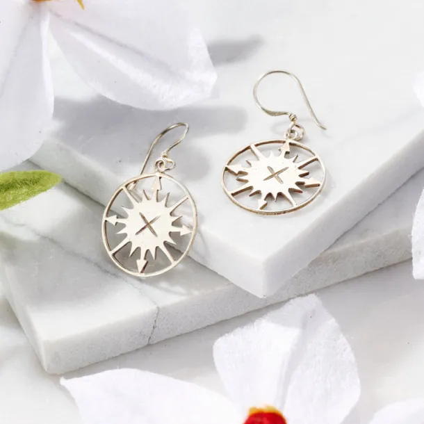Lazimpat Compass Sun Earrings