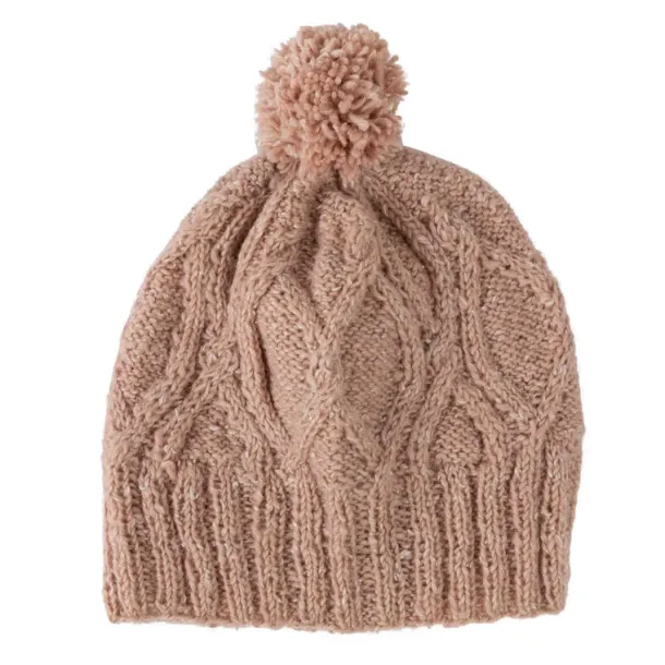 Le Ski Cable Knit Winter Hat - Pink