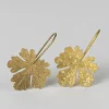 Leaf Drop Earrings in Brass