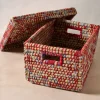 Lidded Sari Storage Basket 10.5H