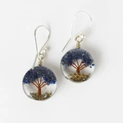 Life Tree Drop Earrings