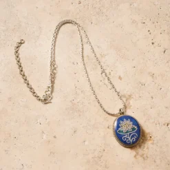 Lotus Mosaic Pendant Necklace