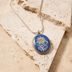 Lotus Mosaic Pendant Necklace
