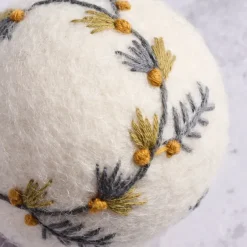 Lovely Wreath Embroidered Felt Ball Ornament