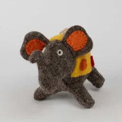 Lucky Felted Elephant Ornament