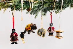 Lucky Felted Elephant Ornament