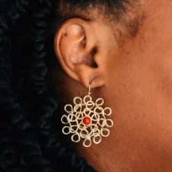 Maanika Filigree Circle Drop Earrings