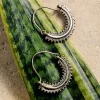 Manake Silvertone Arc Dangle Earrings