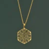 Mandala Brass Medallion Necklace
