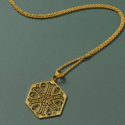 Mandala Brass Medallion Necklace