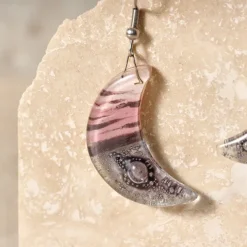 Marbled Moon Drop Earrings