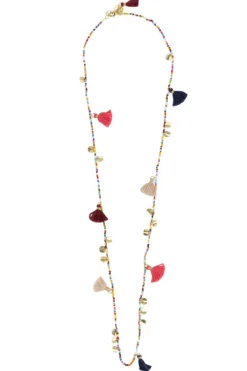 Mini Tassel Disc Necklace