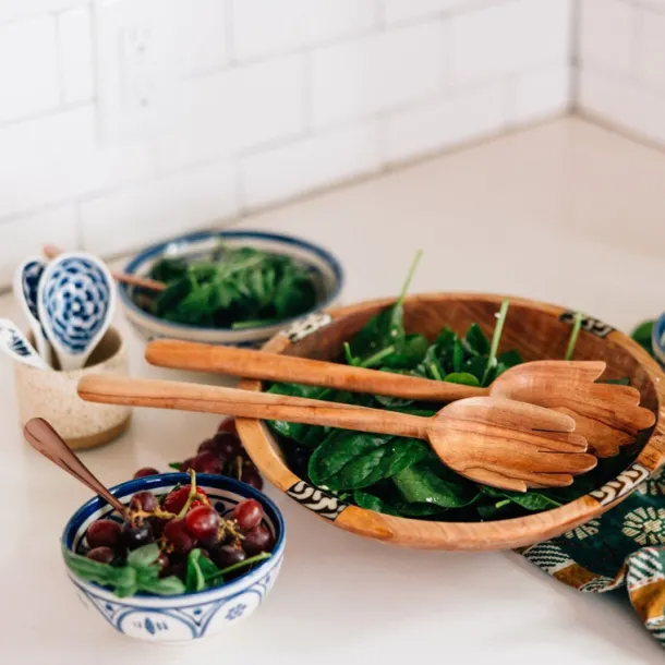 Minimalist Olive Wood Serving Bowl
