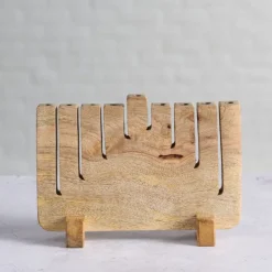 Modern Mango Wood Menorah