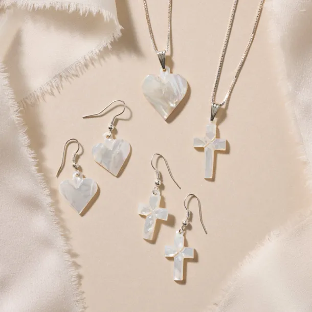 Mother of Pearl Cross Pendant Necklace