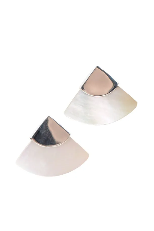 Mother of Pearl Fan Earrings