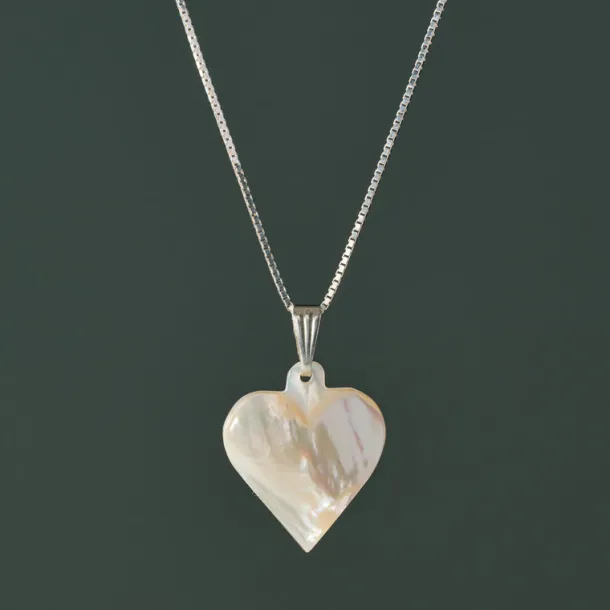 Mother of Pearl Heart Pendant Necklace