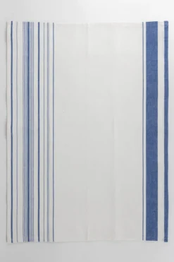 Multi-Striped Blue White Tea Towel