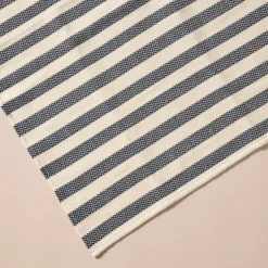 Multi-Striped Cream Black Tea Towel Set