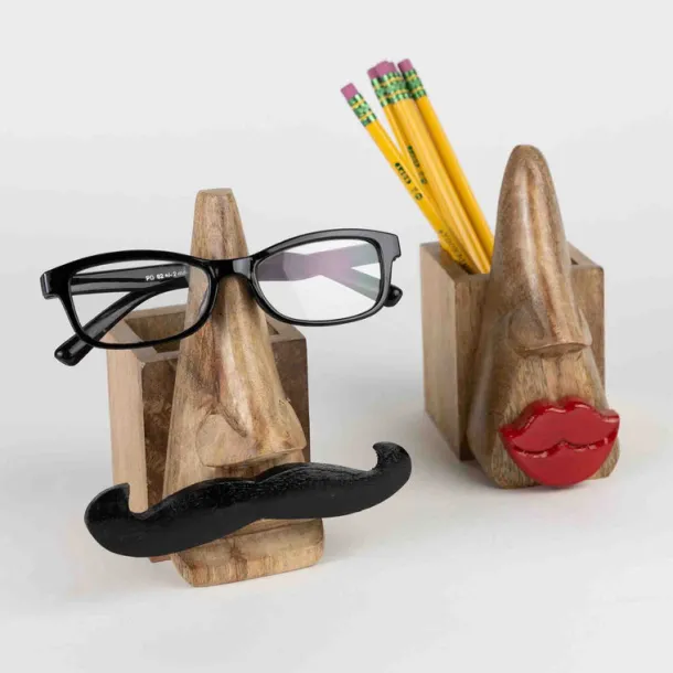 Mustache Eyeglass & Pencil Holder