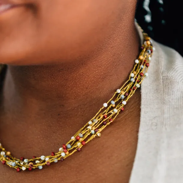 Navi Multistrand Beaded Necklace