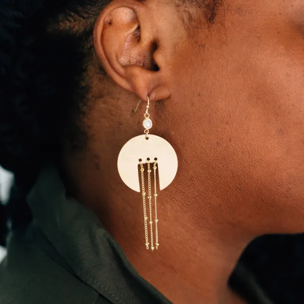 Nila Brass Dangle Earrings