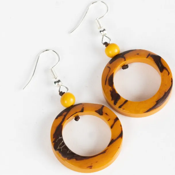 Ochre Tagua Earrings