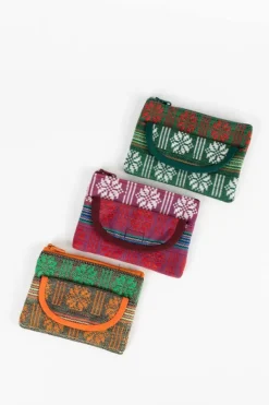 Orange Jacquard Coin Purse