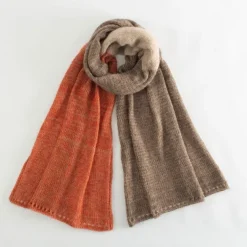 Orange Mocha Alpaca Shawl