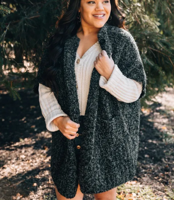 Oversized Boucle Cardigan