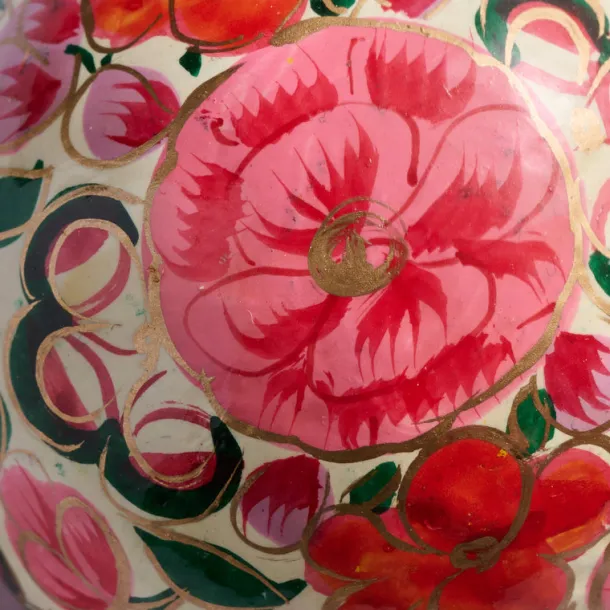 Painted Bright Florals Paper Mâché Ball Ornament