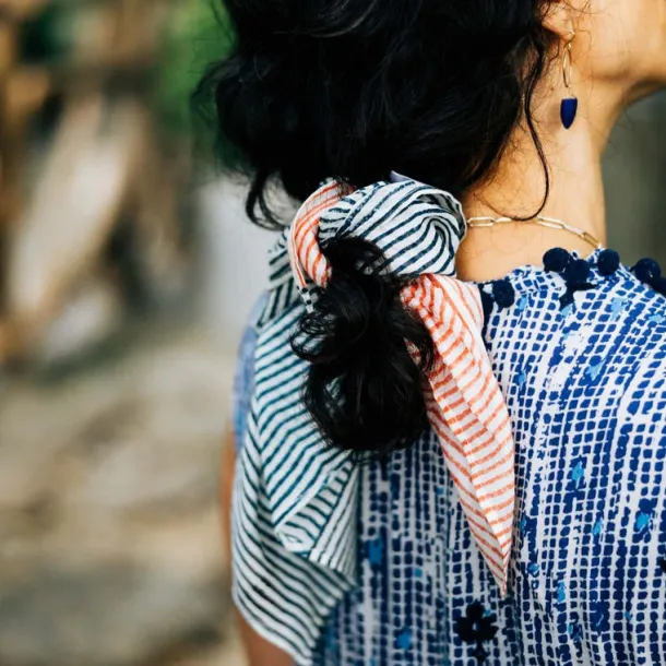 Painted Stripes Bowtie Scrunchie