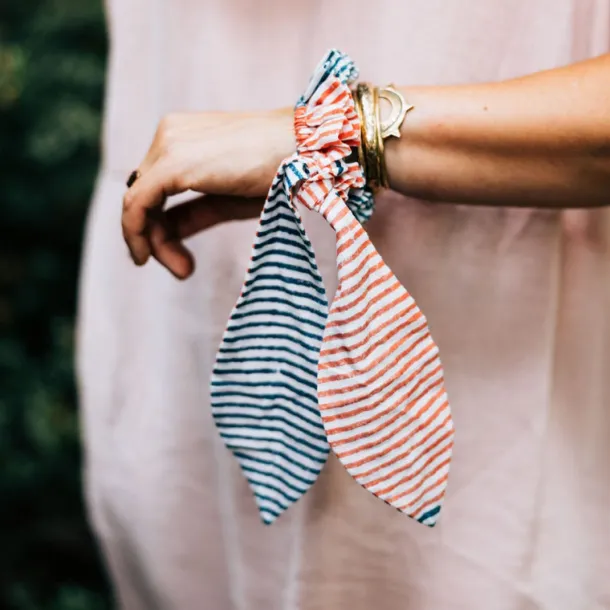 Painted Stripes Bowtie Scrunchie