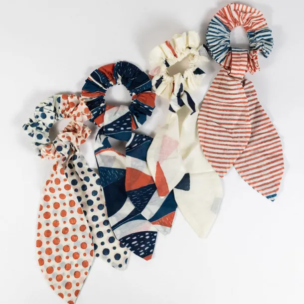 Painted Stripes Bowtie Scrunchie