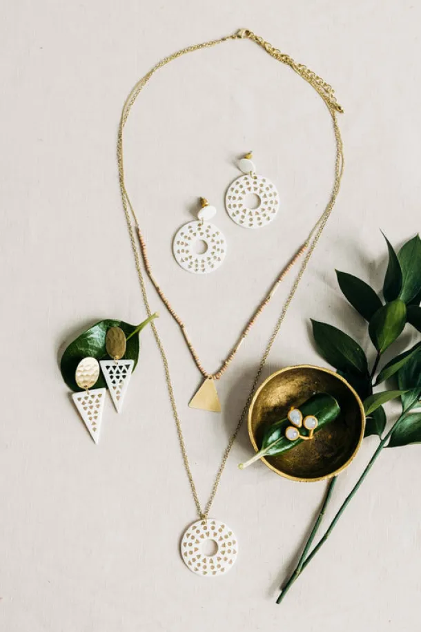 Pale Sun Drop Earrings