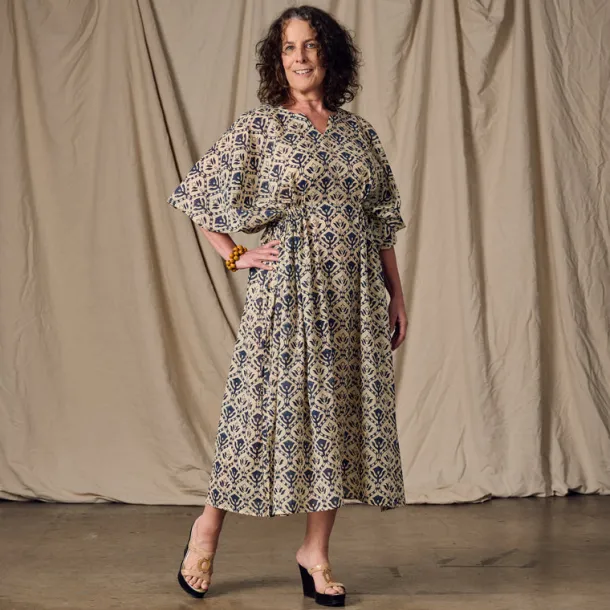 Panna Full Length Block Print Kaftan
