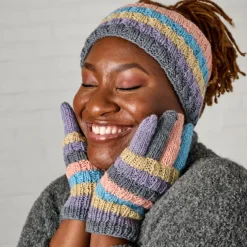 Pastel Stripes Wool Gloves