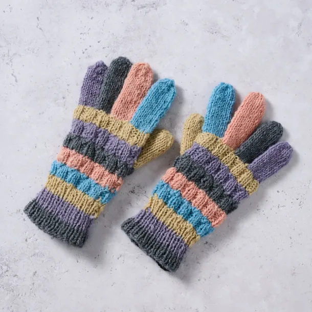 Pastel Stripes Wool Gloves